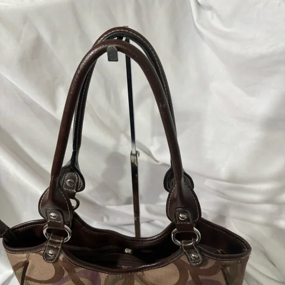 Vintage Rosetti Brown Hobo Shoulder Purse Abstract Print & Silver O-Ring Detail - Picture 8 of 14